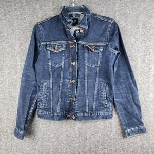 Gap Icon Denim Jacket Womens XS Indigo Rinse Blue Jean Button‎ Up 1969 440892
